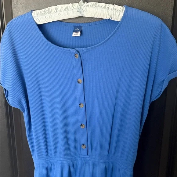 Old Navy XL 14-16 blue short sleeve romper - Picture 2 of 5